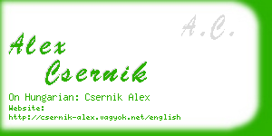 alex csernik business card